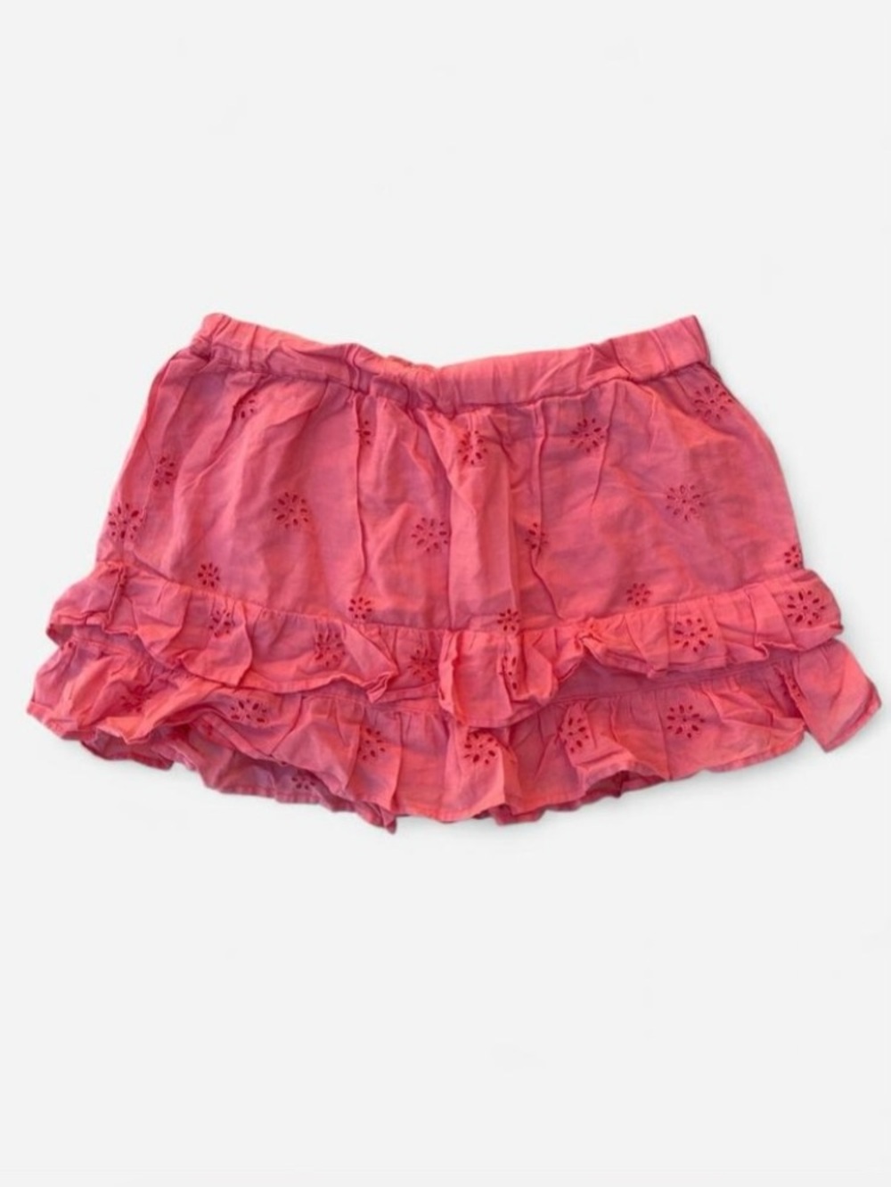 Y2k Hollister Coral Pink Ruffle Mini Skirt